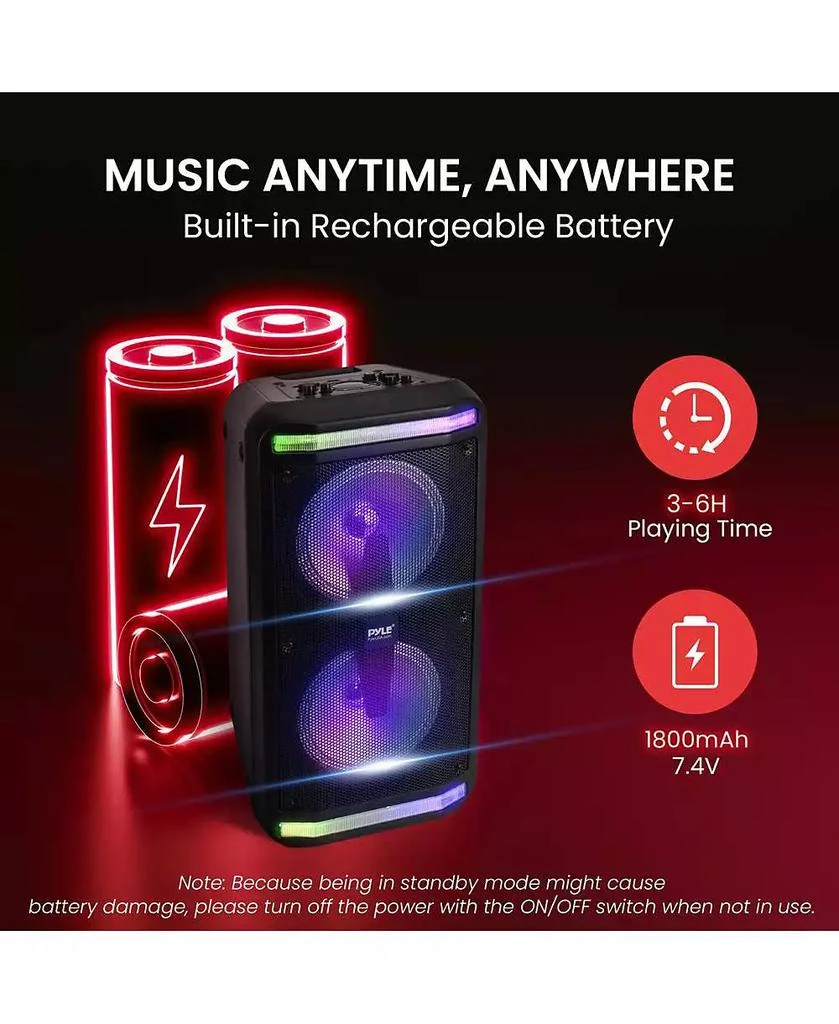 Pyle Portable PA Speaker 
Microphone System With LED Party Lights, Bluetooth, 
FM Radio, 600 Watt 5