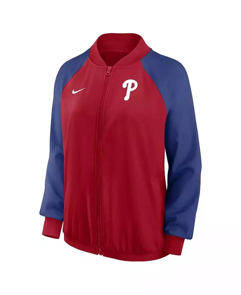 NIKE Women's Red Philadelphia Phillies Authentic Collection Team Raglan Performance Full-Zip Jacket 3