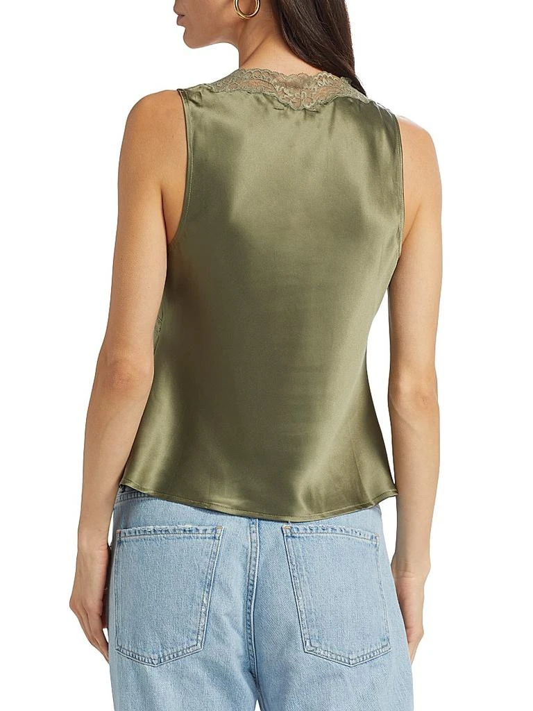 Reformation Aliceyn Lace-Trim Silk Top 5