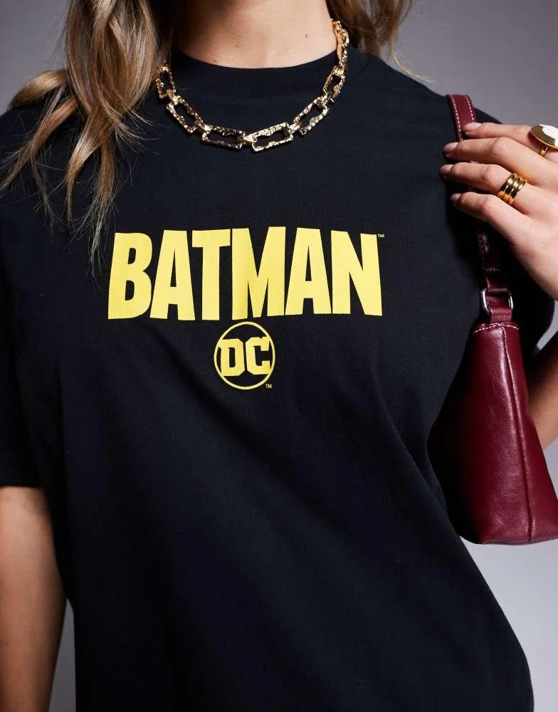 ASOS ASOS DESIGN unisex oversized t-shirt with Batman puff prints in black 2