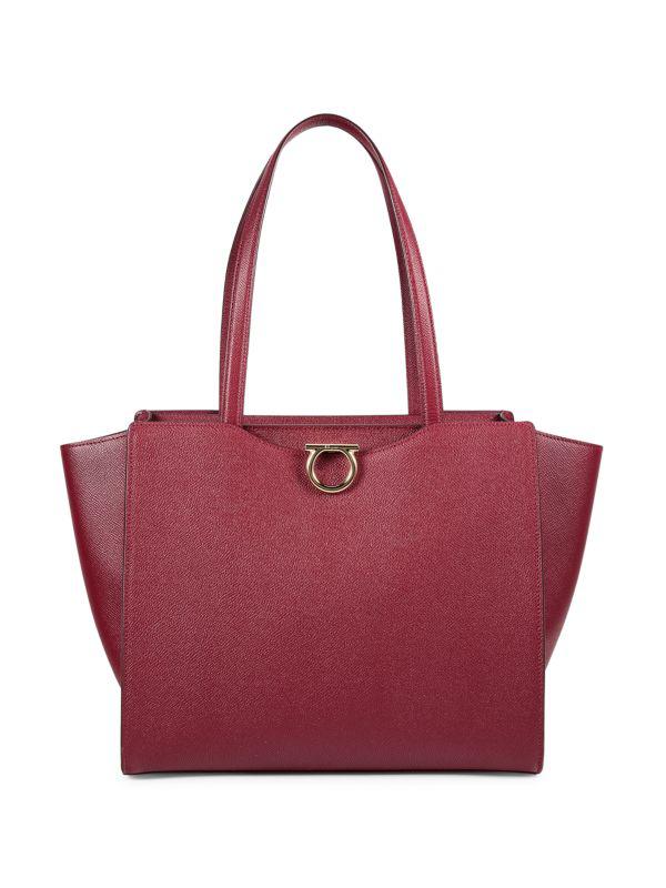 Salvatore Ferragamo Gemini Gancini Leather Tote - Tote Bags