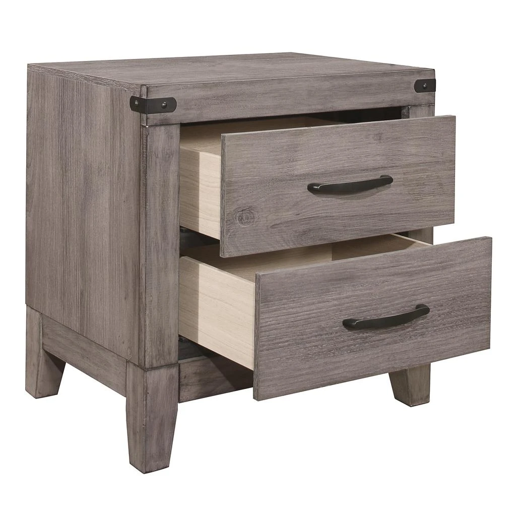 Streamdale Furniture Streamdale Brownish Gray Finish 1 Piece Nightstand Melamine Laminate 2X 2