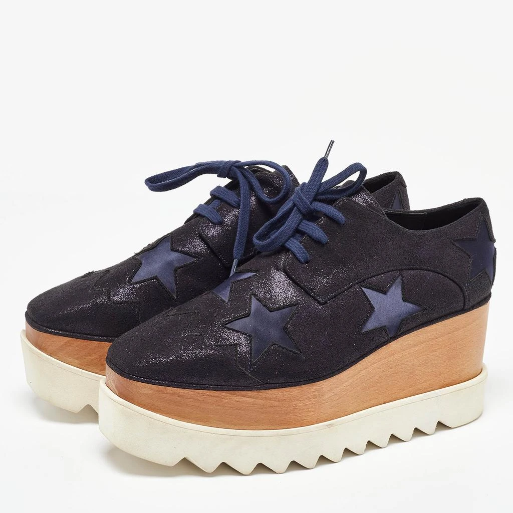 Stella McCartney Stella McCartney Black Faux Leather Elyse Star Platform Derby Size 36.5 2