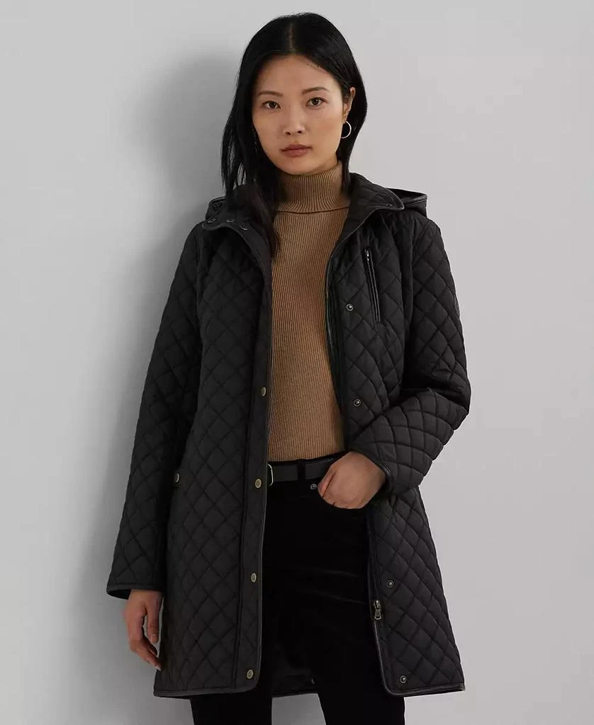 Ralph Lauren Women
s Hooded Quilted Coat, P/XS-XX 1