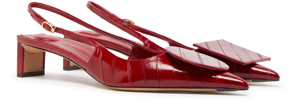 【関税込み】JACQUEMUS DUELO B' SLINGBACK Duelo 40 leather slingback pumps in brown - Jacquemus
