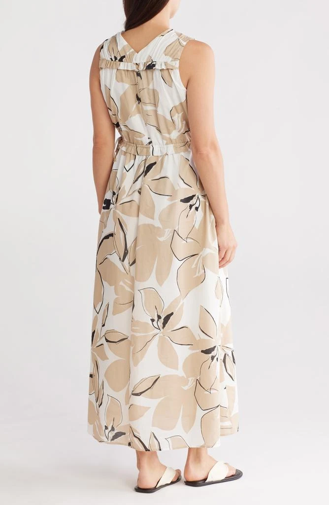 Ellen Tracy Floral Sleeveless Ruffle Cotton Maxi Dress 2