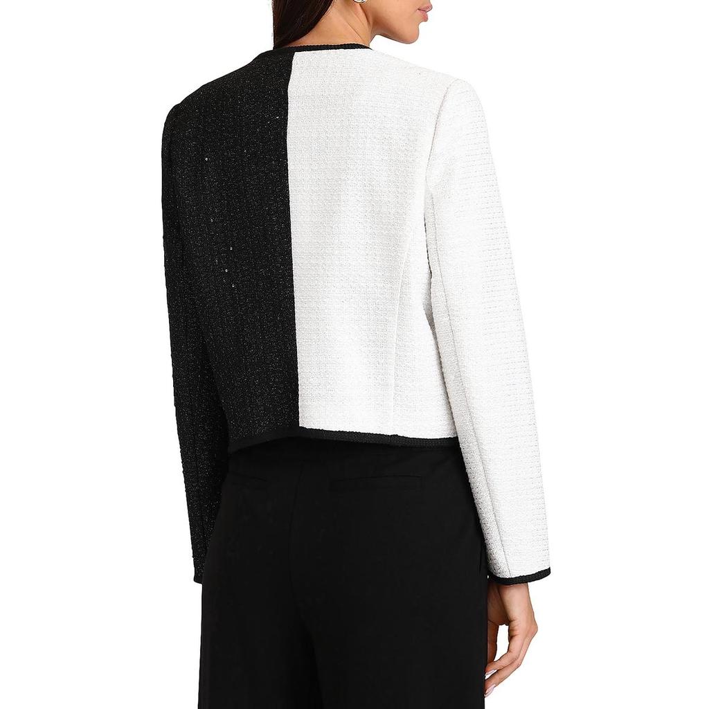 Bagatelle Womens Tweed Office Wear Collarless Blazer