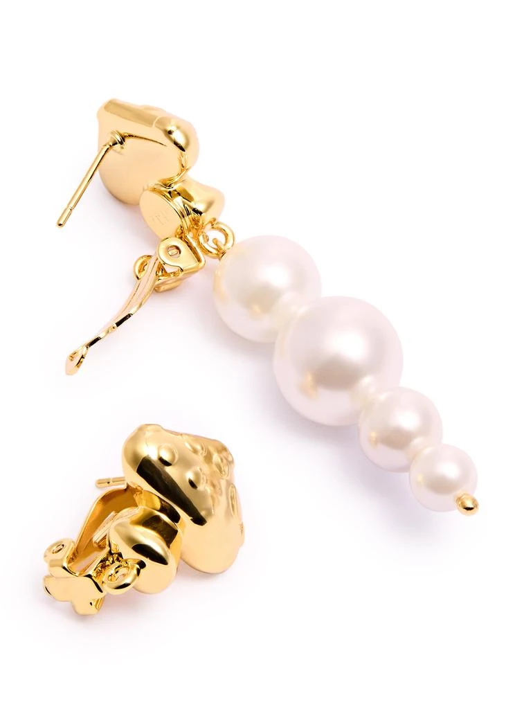 Timeless Pearly Mismatch 24kt gold-plated mushroom hoop earrings 4