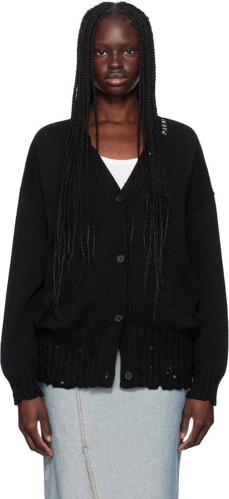 Marni Black Distressed Cardigan 1