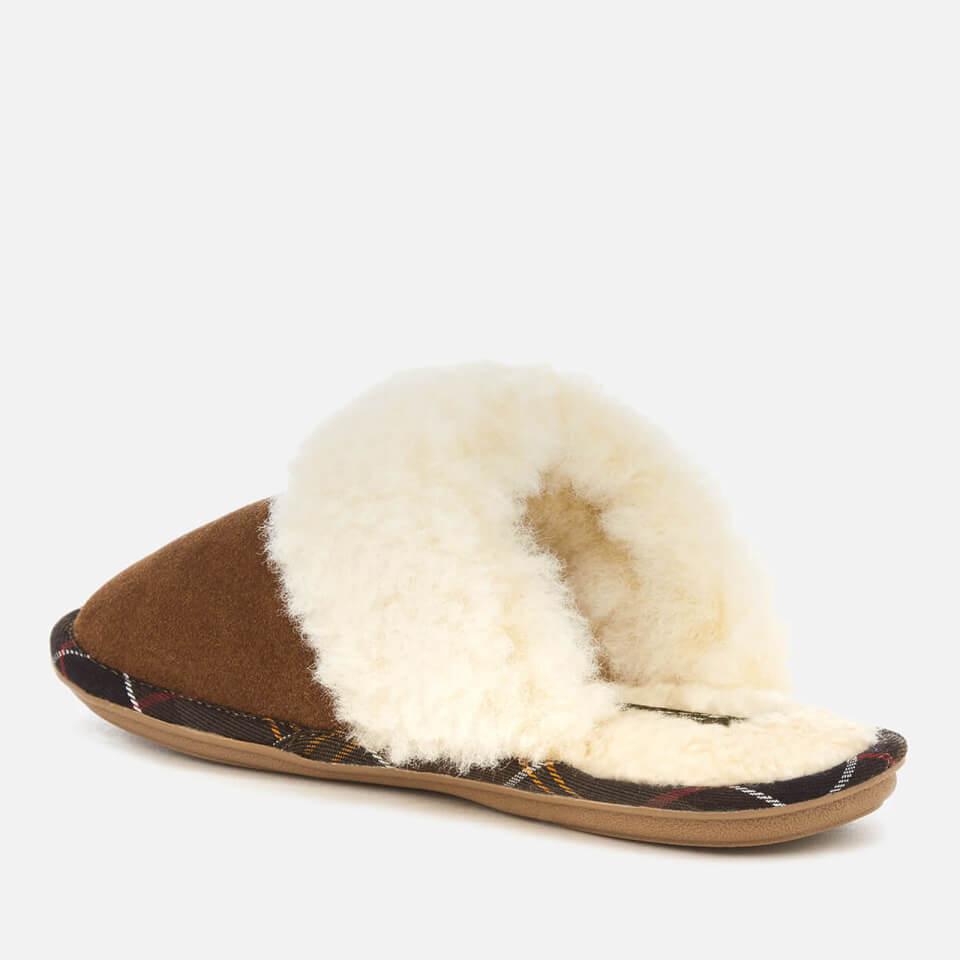 Barbour BARBOUR WOMEN'S LYDIA SUEDE MULE SLIPPERS - CAMEL