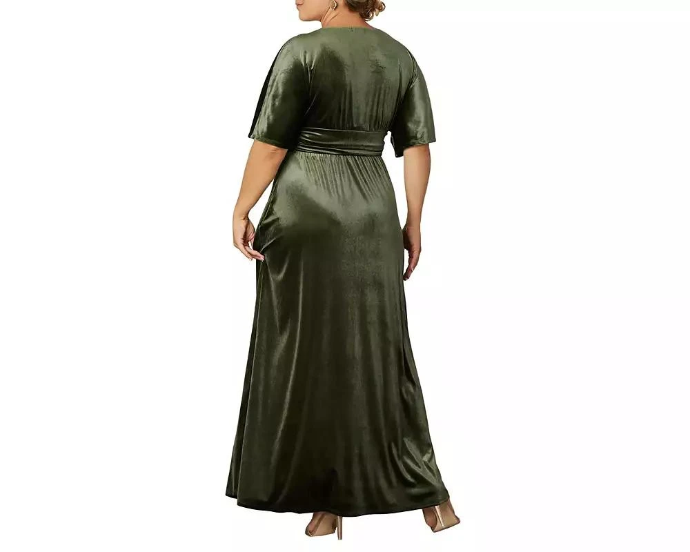 Verona Velvet Evening Gown - Plus Olive / 0X Verona Velvet Evening Gown - Plus Olive / 0X