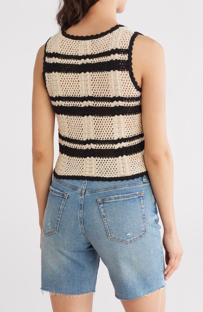 Blu Pepper Tie Front Open Knit Top
