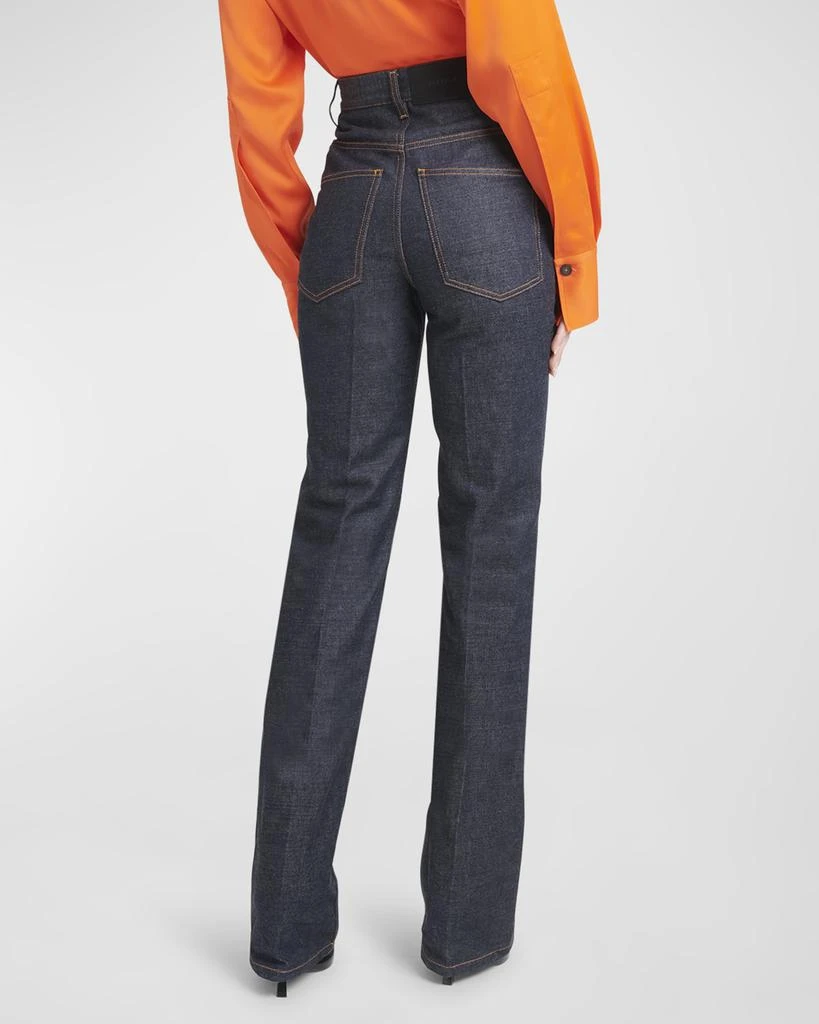 Salvatore Ferragamo High-Rise 5-Pocket Bootcut-Leg Denim Pants 6