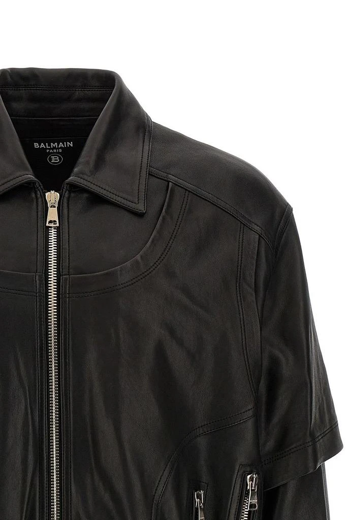 Balmain Balmain Layered Leather Jacket 3