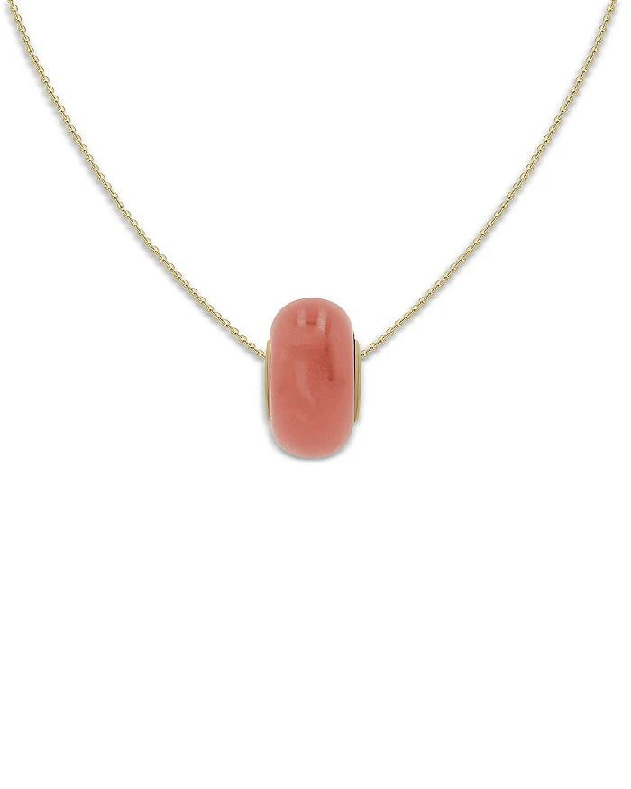 Moon 
Meadow 14K Yellow Gold Pink Jade Rondelle Pendant Necklace, 16-18" - Exclusive