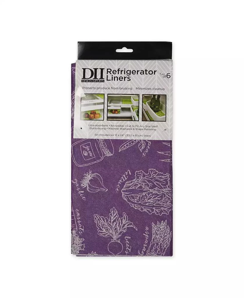 Design Imports Fridge Liner Collection Non-Adhesive, Cut to Fit, 12x24", Eggplant Market, 6 Piece 3