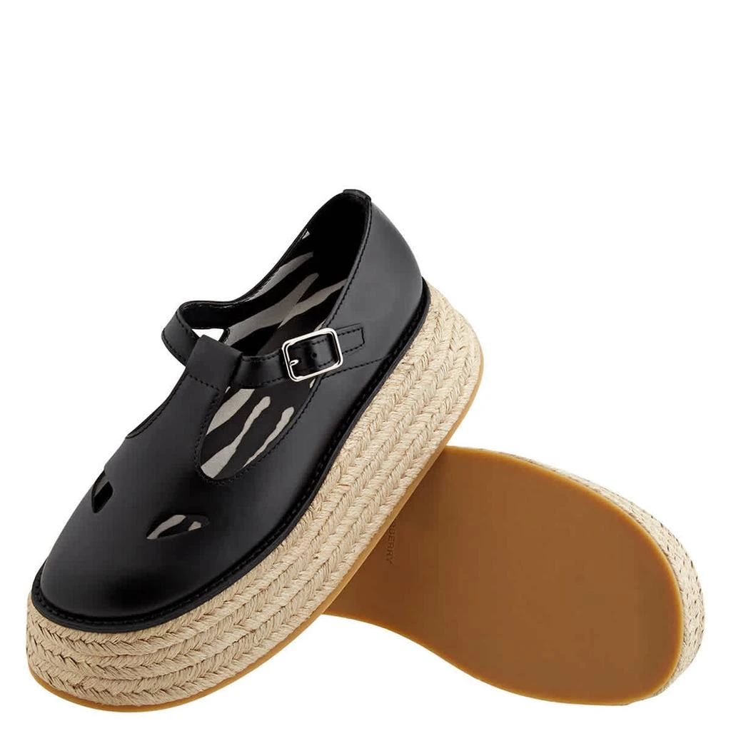 Burberry Burberry Black Aldywych Flatform Leather Espadrilles, Brand Size 35.5 ( US Size 5.5 )