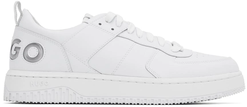 Hugo Boss White Faux-Leather Sneakers 1