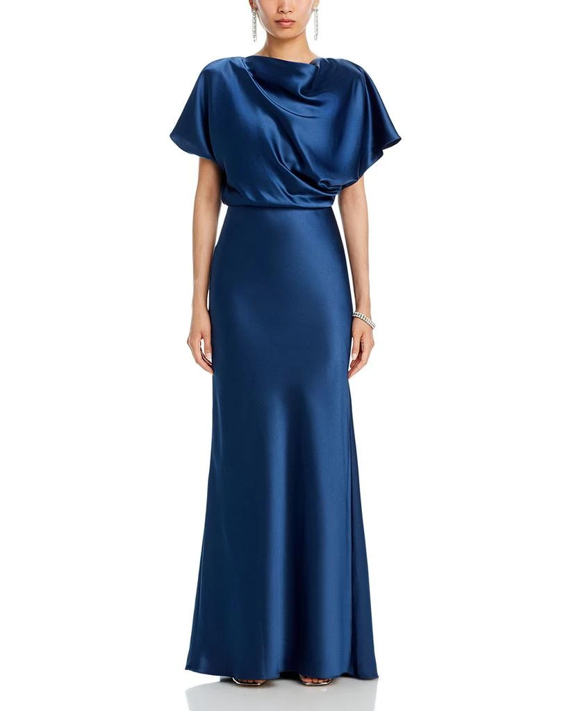 Amsale Fluid Satin Relaxed Drape Gown 7