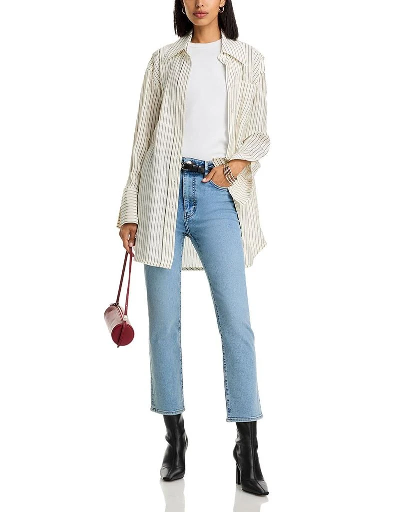 FRAME The Pencil High Rise Ankle Slim Jeans in Springs 2