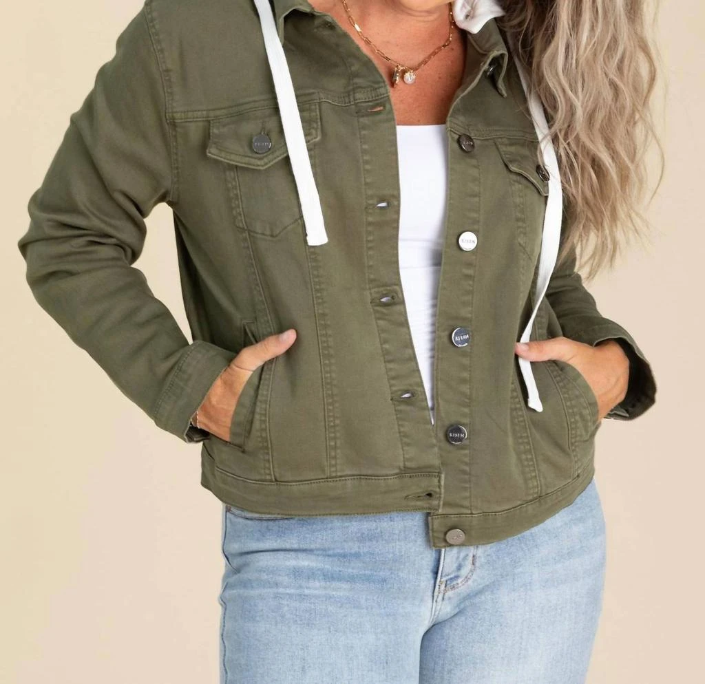 RISEN Risen - Denim Jacket With White Removable Hood