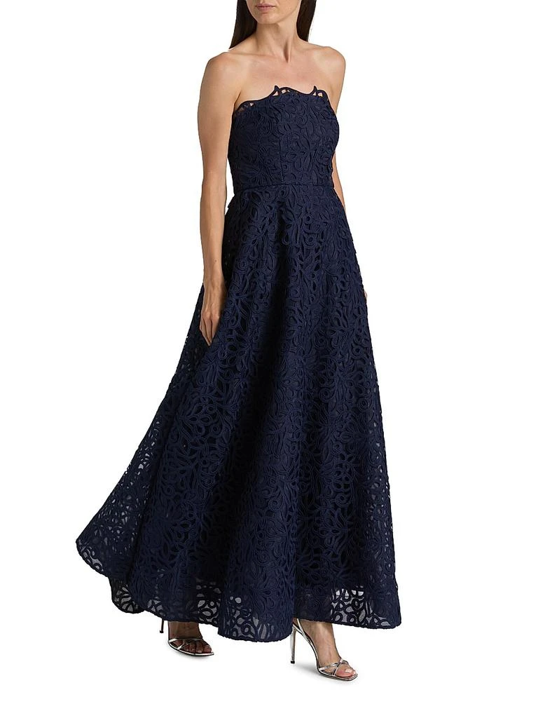 Milly Sonja Curled Lace Gown - Navy - 10
