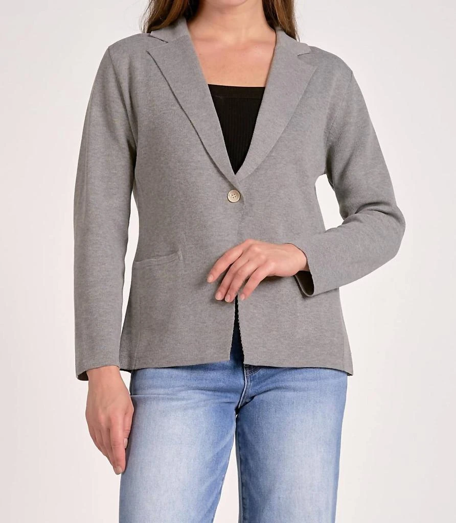 Elan Elan - Single Button Front Sweater Blazer
