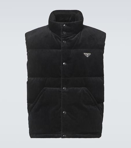 Prada Down-filled cotton corduroy vest - Coats - Free Shipping