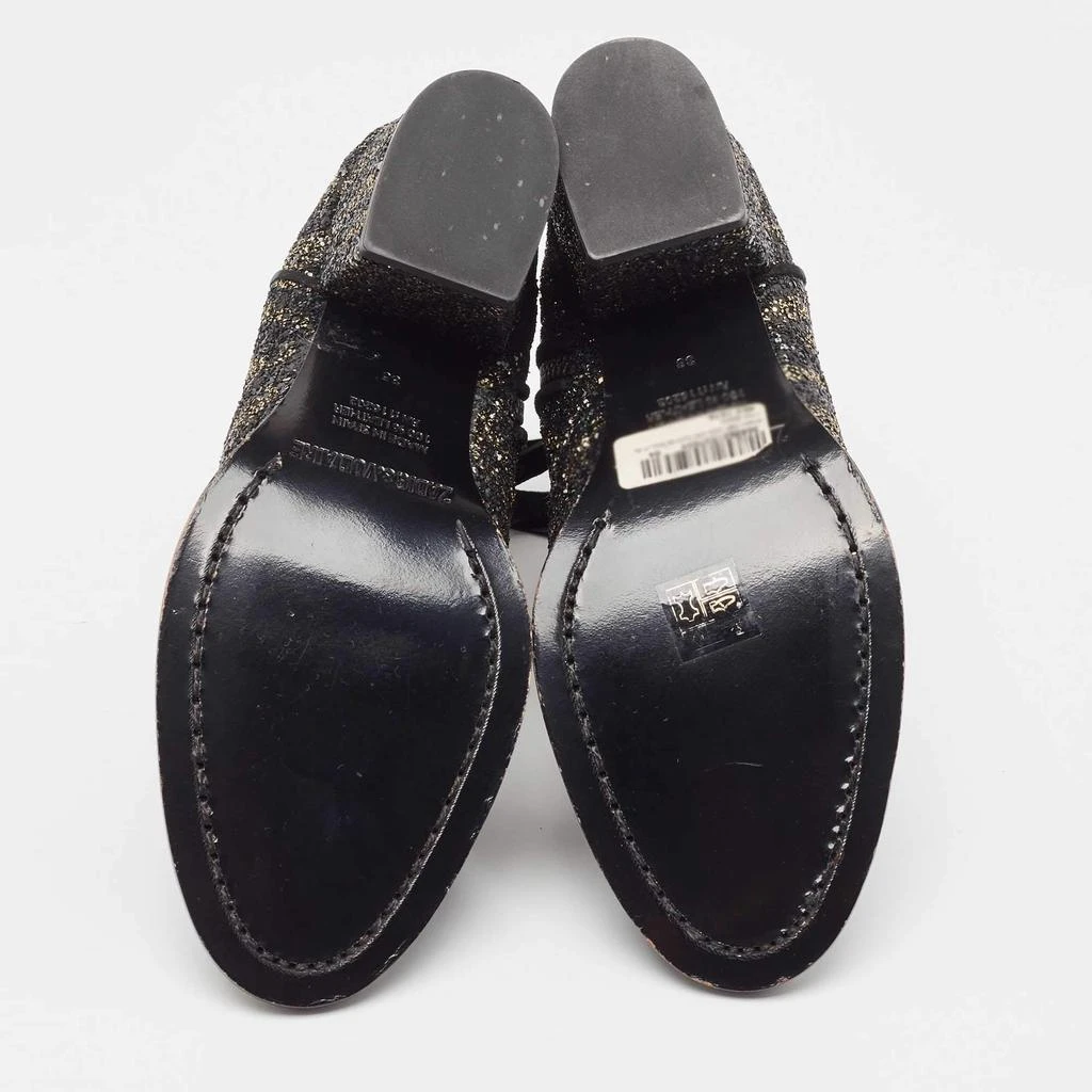 ZADIG & VOLTAIRE Zadig & Voltaire Black/Gold Glitter Molly Ankle Boots Size 36 6
