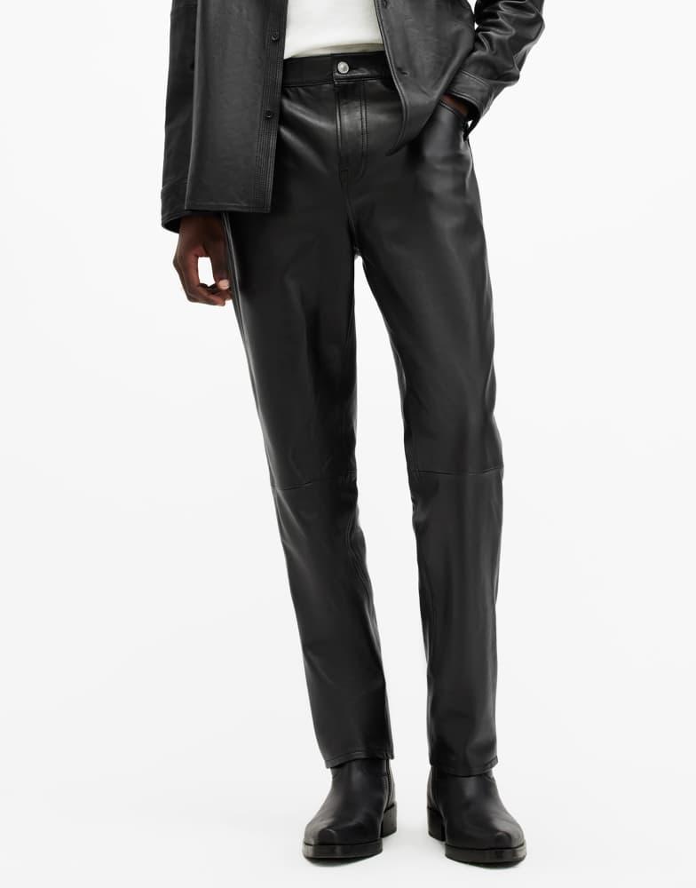 ALL SAINTS AllSaints Lynch leather trousers in black