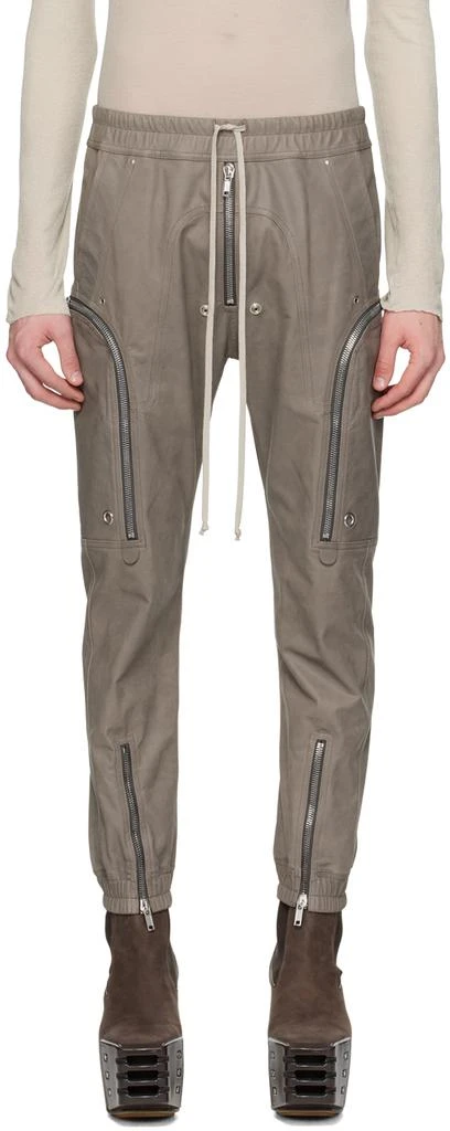 Rick Owens Gray Bauhaus Leather Cargo Pants 1