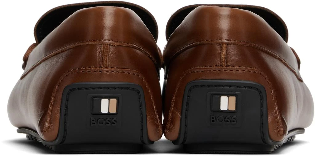 Hugo Boss Brown Logo Faux-Leather Loafers - Business Casual Shoes -  BeyondStyle