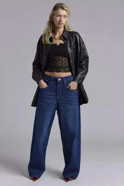 Urban Renewal ReMADE By UO Remnants Mesh Polka Dot Lace Trim Tube Top 3