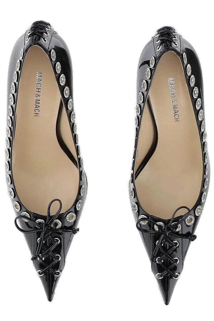 Mach & Mach Mach & Mach Studded Lace-Up Detailed Pointed-Toe Pumps 3