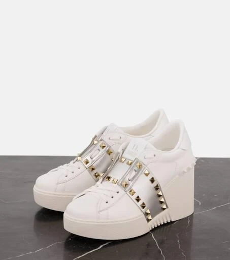 Valentino Open Disco leather wedge sneakers 4