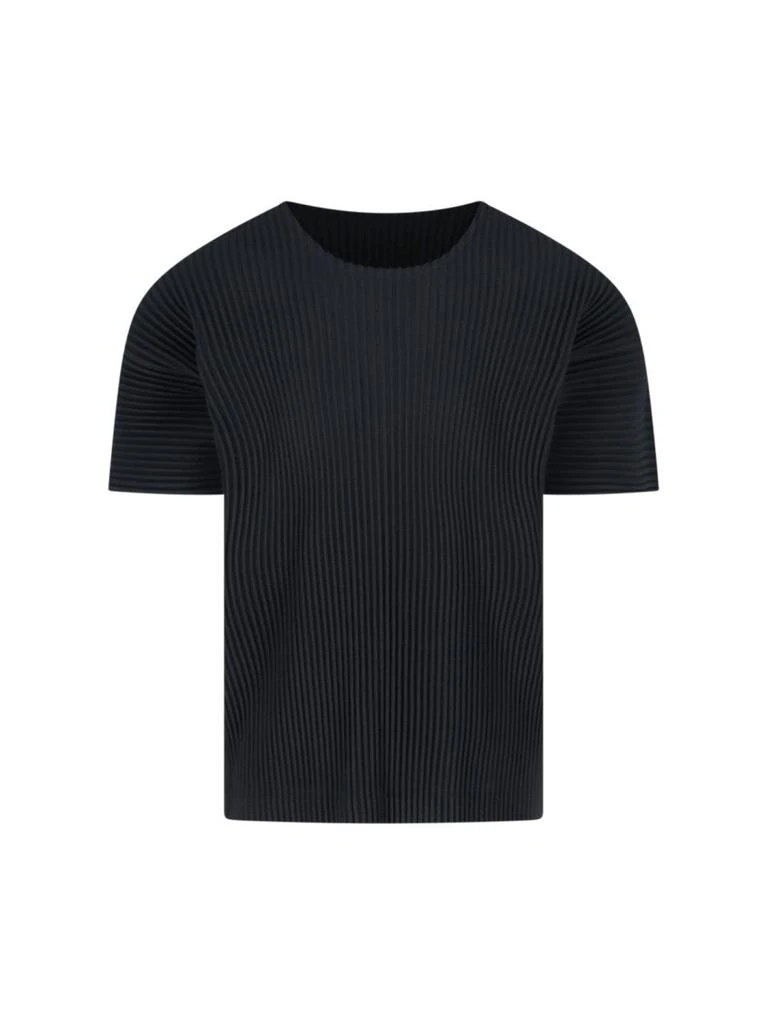 Homme Plissé Issey Miyake Pleated T-Shirt – Black 1