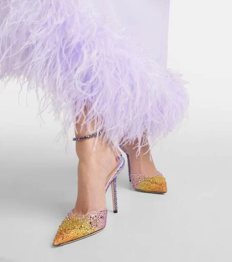Jimmy Choo Saeda 100 embellished satin pumps 7