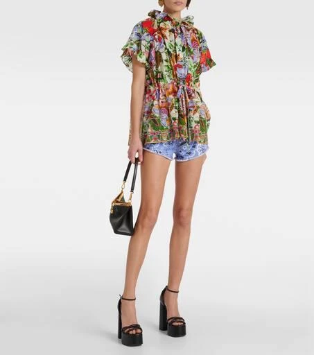 ETRO Floral ruffled cotton blouse 2