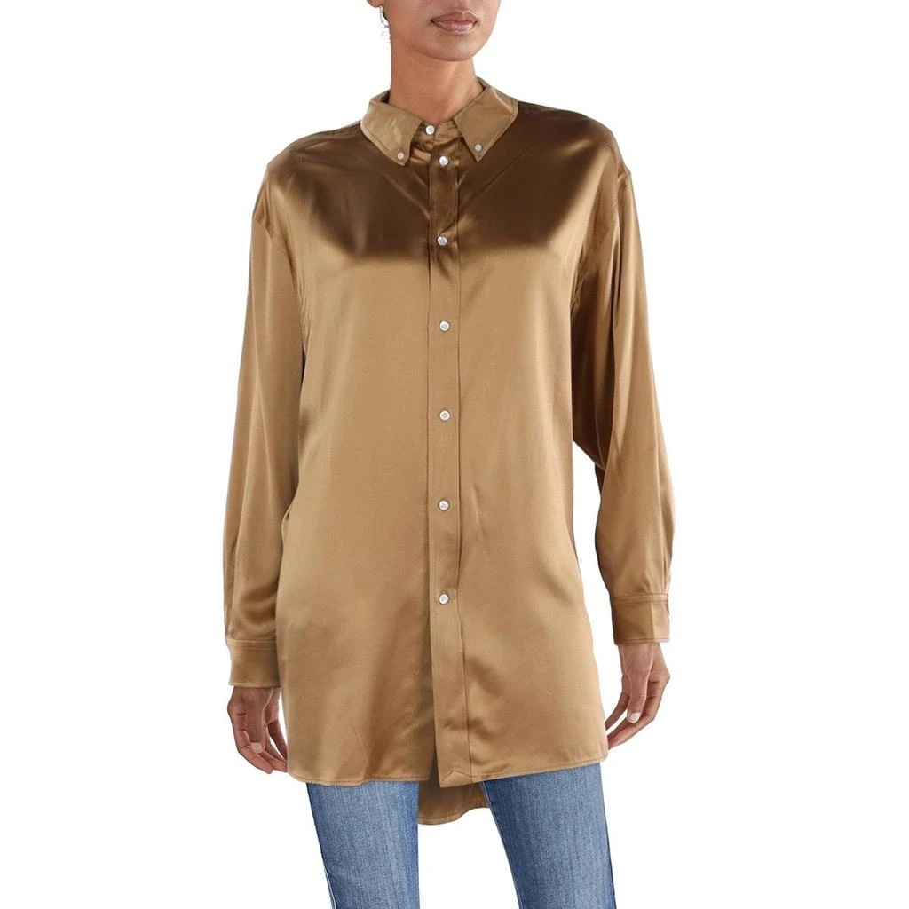 Ralph Lauren Womens Shimmer Collared Button-Down Top 3