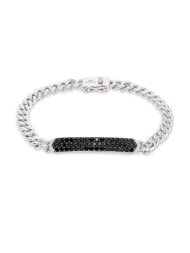 Effy 925 Sterling Silver
Black Spinel Bar Pendant Chain Bracelet