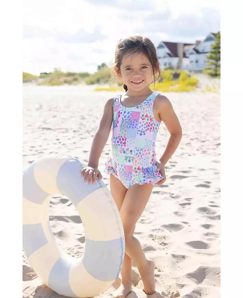 Florence Eiseman Toddler Girls Patchwork Floral Hip Ruffle Swimsuit 3