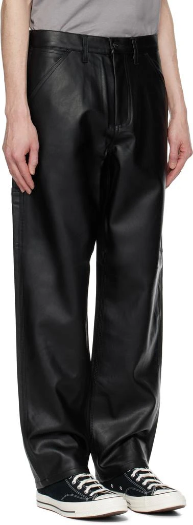 Carhartt WIP Black Single Knee PU Leather Cargo Pants 2