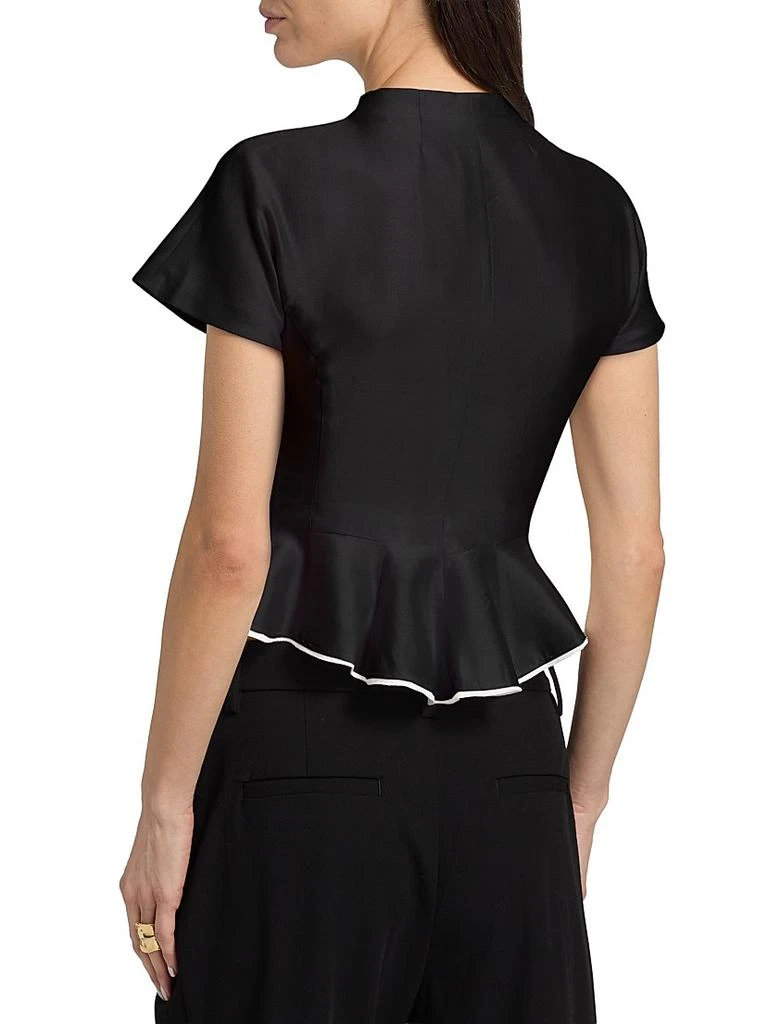 Staud Maelle Wool-Blend Peplum Top 5