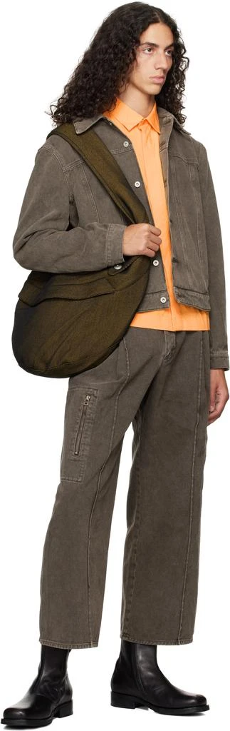 Omar Afridi Brown Octet 2D Denim Cargo Pants 4