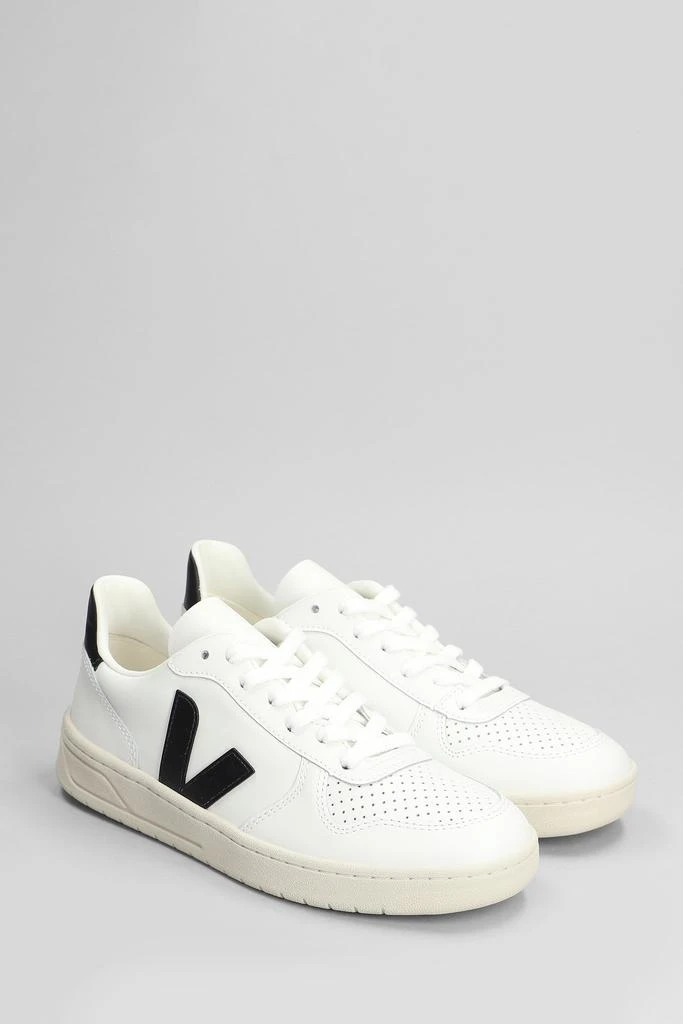 Veja V-10 Sneakers In White Leather 2