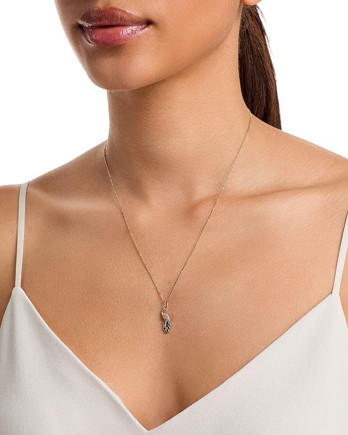 Sydney Evan 14K Yellow Gold Emerald, Sapphire & Diamond Peacock Pendant Necklace, 18"