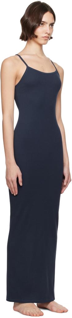 SKIMS Navy Cotton Rib Long Cami Maxi Dress