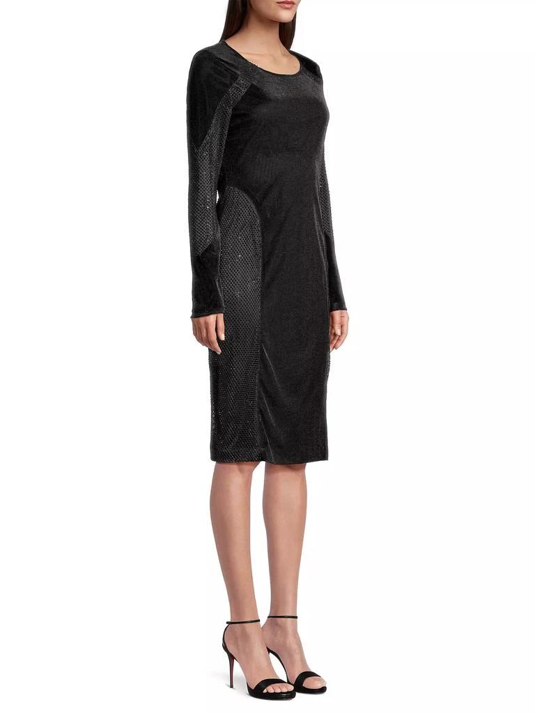 Donna Karan Social Occasion Velvet & Mesh Cocktail Dress 4