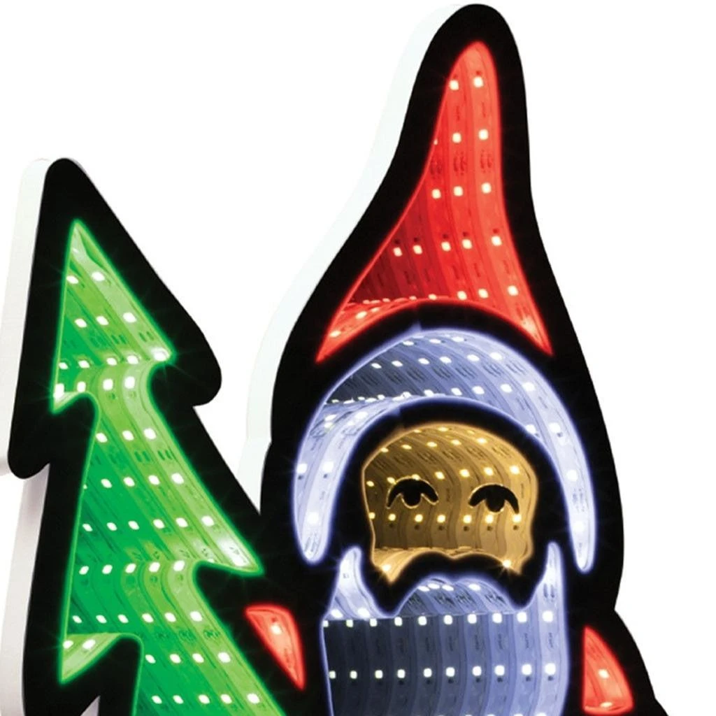 Hivvago 25" Red White And Green Acrylic Christmas Santa Tabletop Sign with LED 4