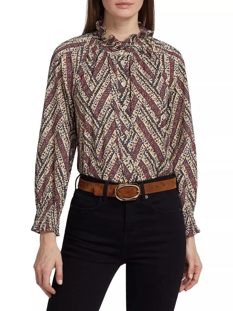 Veronica Beard Calisto Geometric Floral Shirt 3